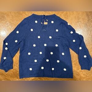 Lucky Brand Blue Sweater with White Dots